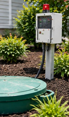 Professional septic tank pumping at a residential property with vacuum truck and safe access in Crittenden, KY