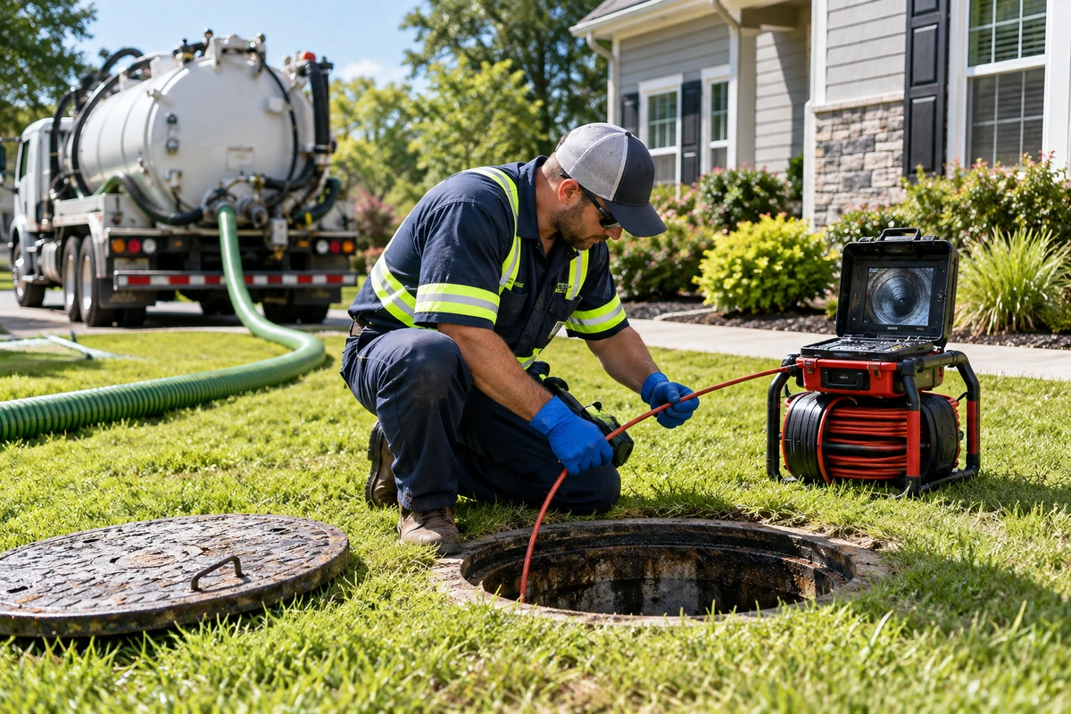 Technician rapidly checking tank level, pump condition and inlet flow in Covington, KY