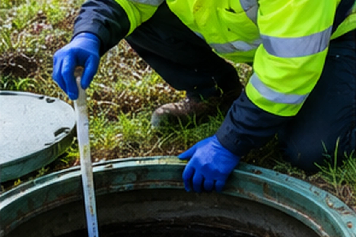 Professional crew preparing safe septic access and service equipment at a residential property in Covington, KY